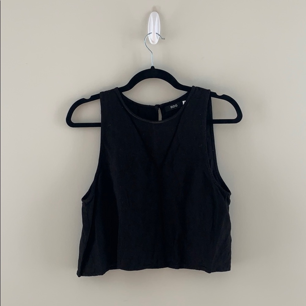 Open back black tank